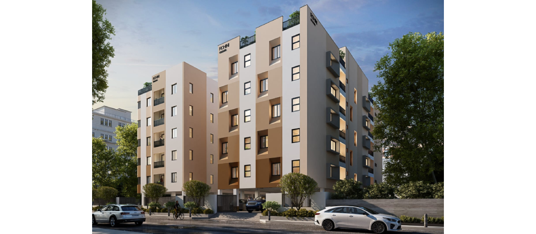 Elevation view of Rohini Colours 2 BHK flats in Woraiyur, Trichy