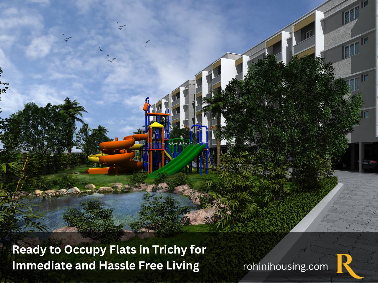 An image showing Ready to occupy flats in Trichy by Rohini Housing for immediate family living