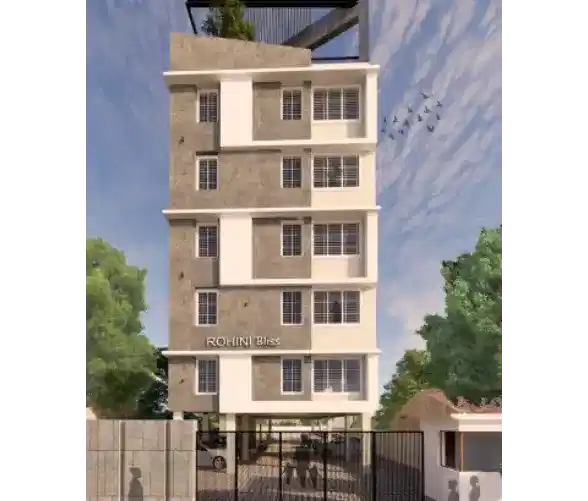 Front elevation of Rohini colours flats in Anna nagar Trichy