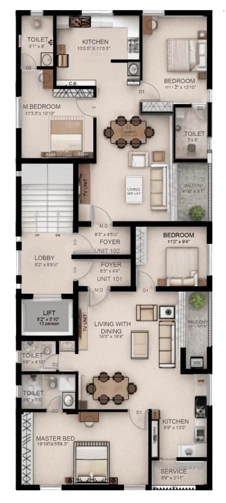 Floorplan of Bliss 3D Plan